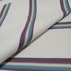 Really big and pretty piece of fabric  White with blue and purple lines